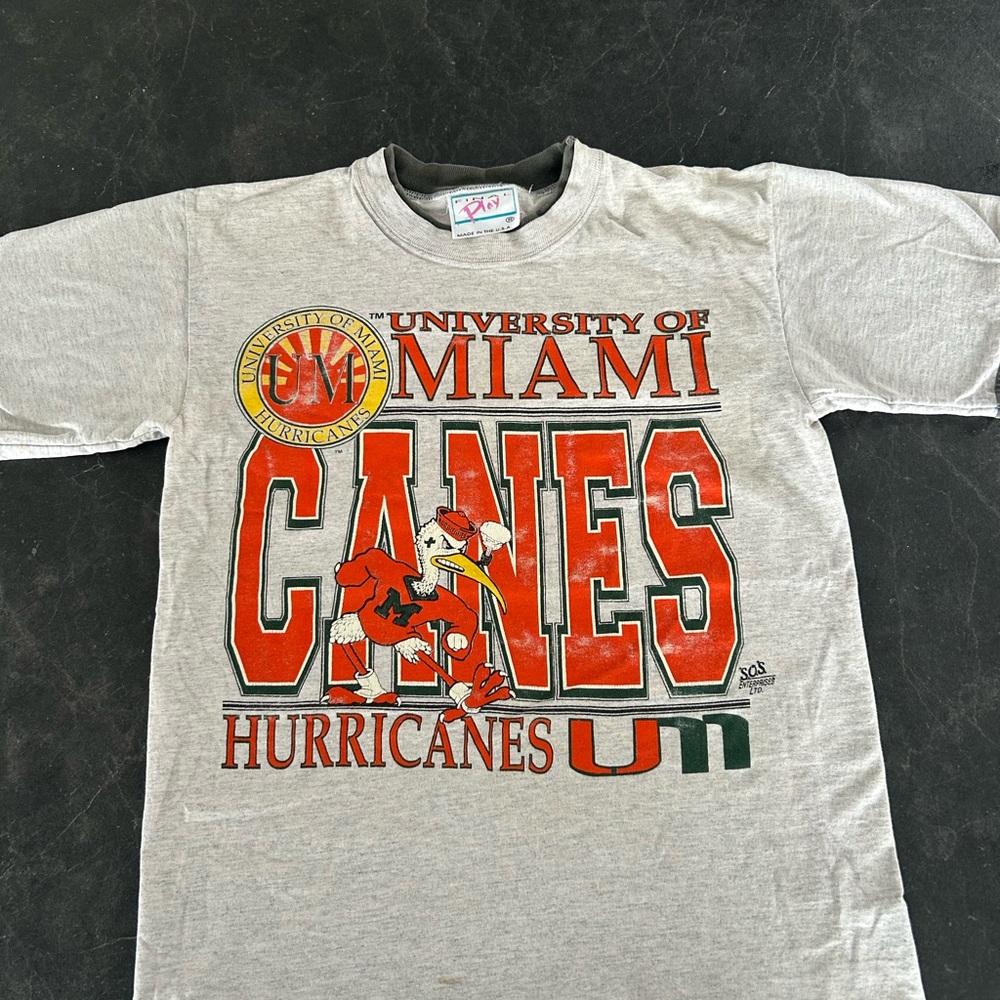 Vintage University of Miami Hurricanes Gray T-Shirt